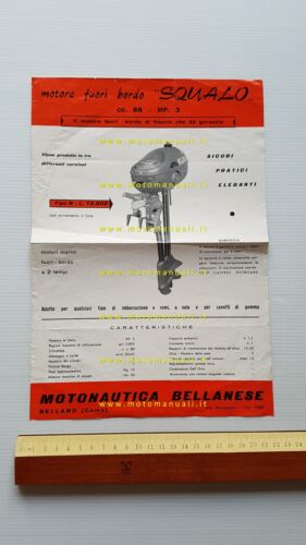 Motonautica Bellanese motore fuoribordo Squalo depliant italiano originale