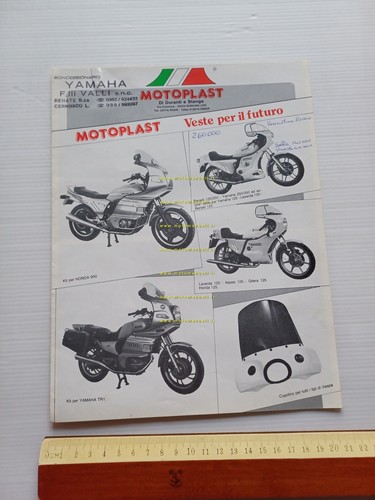 Motoplast produzione carenature accessori depliant italiano originale anni 80