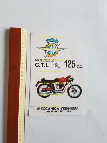 MV AGUSTA 125 G.T.L. S 1971 depliant originale genuine motorcycle …