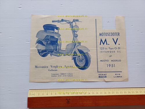 MV AGUSTA 125 Ovunque scooter 1951 depliant originale italiano