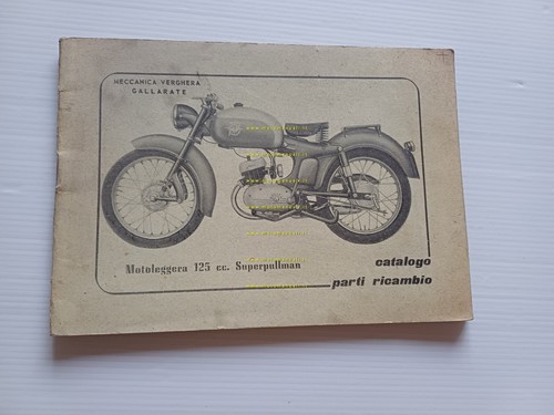 MV Agusta 125 SuperPullman 1956 catalogo ricambi originale italiano