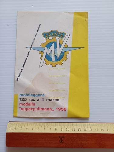 MV Agusta 125 Superpullman 1956 depliant italiano originale