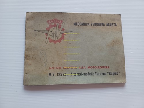 MV Agusta 125 TR Turismo Rapido 1954 manuale uso manutenzione …