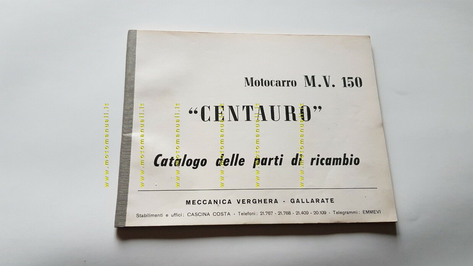 MV Agusta 150 Centauro Motocarro 1963 catalogo ricambi originale parts …