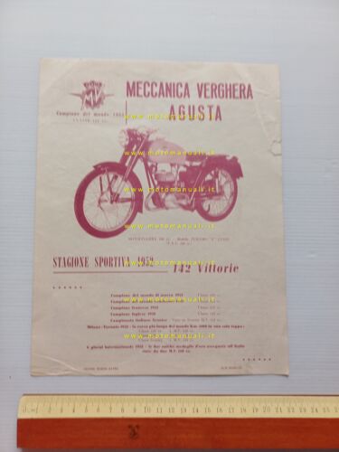 MV AGUSTA 150 T.E.L. 1953 depliant ITALIANO originale moto brochure