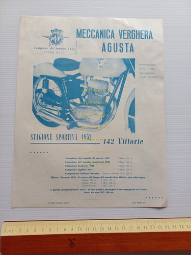 MV Agusta 175 CST Turismo 1953 depliant italiano originale