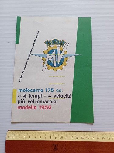 MV Agusta 175 Motocarro 1956 depliant italiano originale