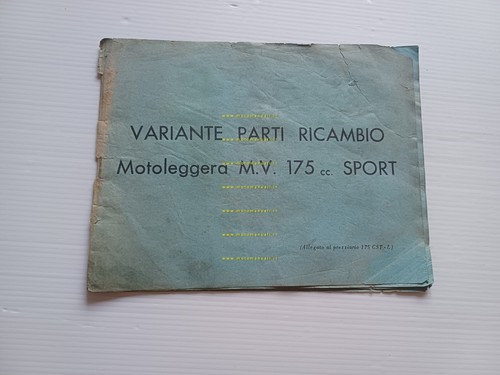 MV Agusta 175 Sport 1955 aggiornamento catalogo ricambi CST-L