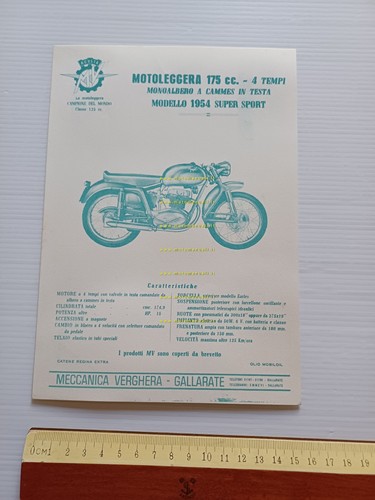 MV Agusta 175 Super Sport Disco Volante 1954 depliant originale …