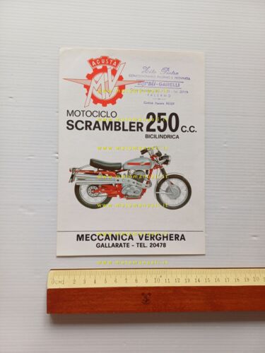 MV AGUSTA 250 B Scrambler 1970 depliant ITALIANO originale moto …