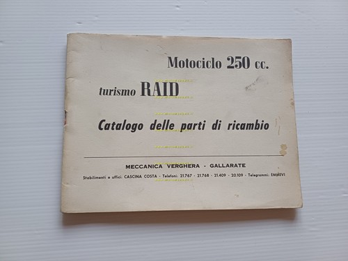 MV Agusta 250 Turismo Raid 1957 catalogo ricambi originale italiano