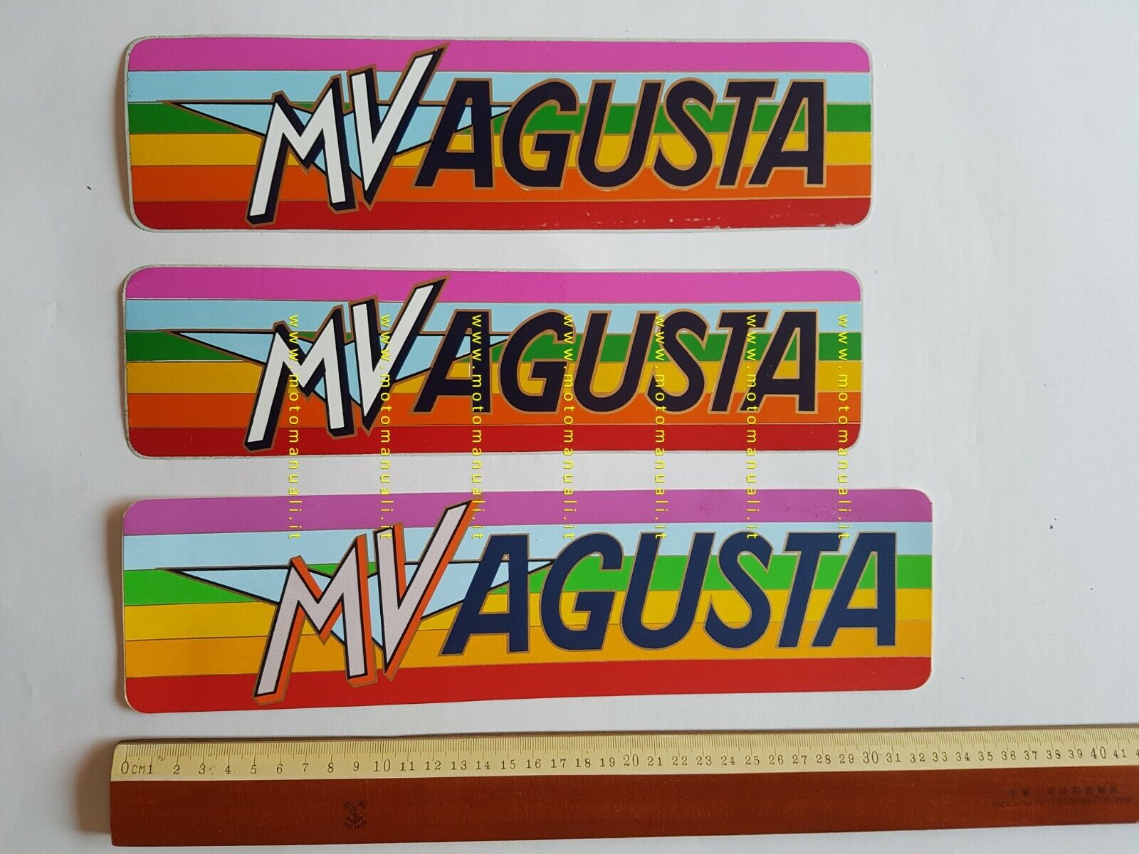 MV AGUSTA 3 adesivi originali moto anni 70 no depliant …