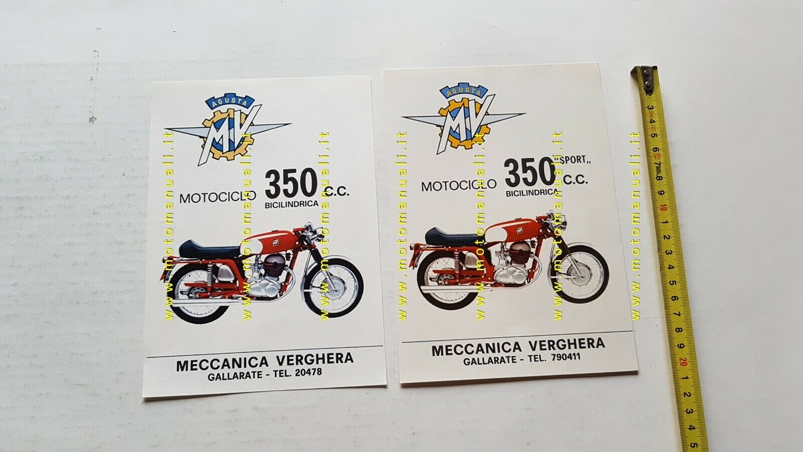 MV AGUSTA 350 B Sport 1971 2 depliant originali moto …