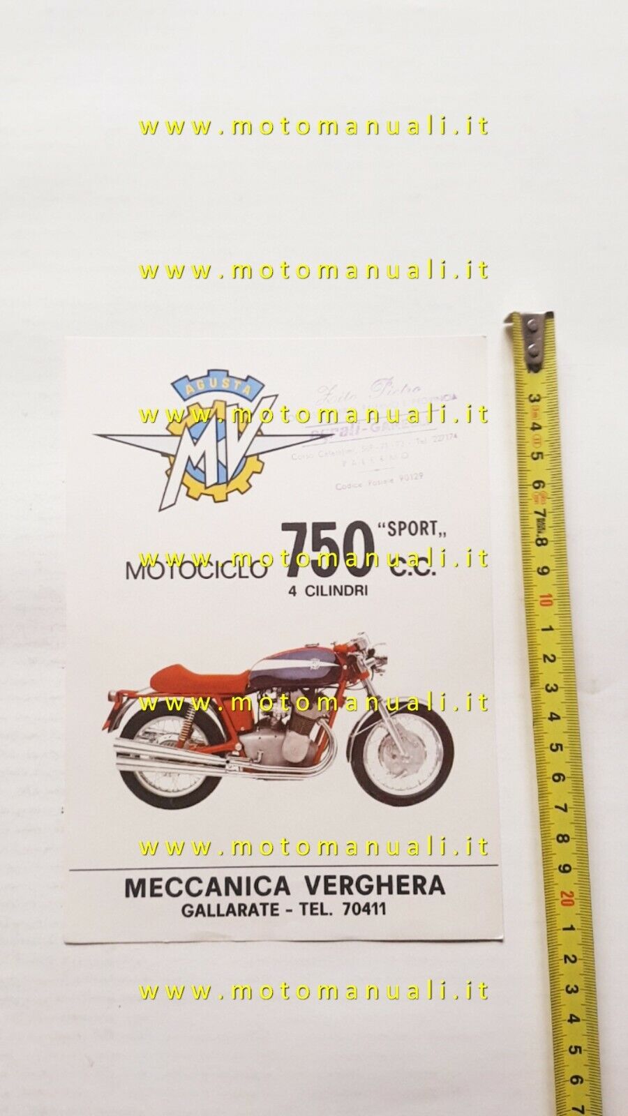 MV AGUSTA 750 Sport 1971 depliant originale motorcycle brochure