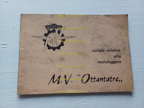 MV Agusta 83 1958 manuale uso manutenzione libretto originale