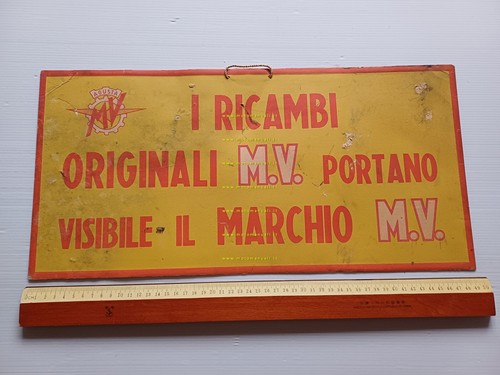 MV Agusta Ricambi Originali insegna cartone originale anni 50 cartello …