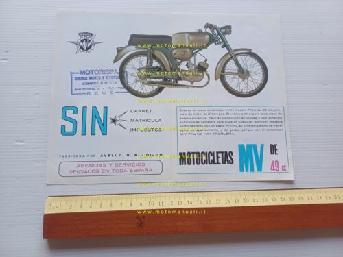 MV Agusta Spagna Piles 50 anni 60 depliant spagnolo originale