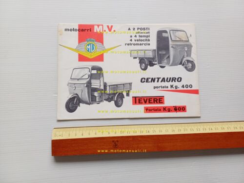 MV Agusta Tevere 235 Centauro 150 1960 motocarro depliant ITALIANO …