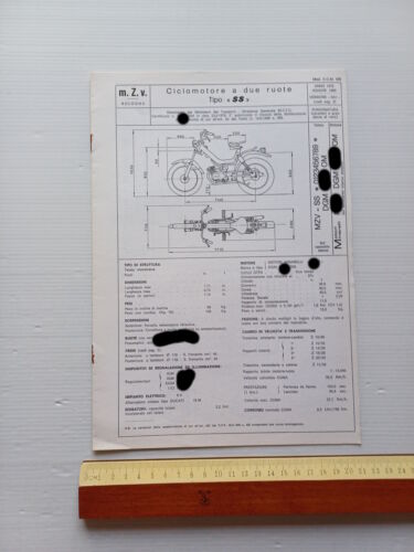 MZV 50 SS - SS1 1978-80 scheda omologazione DGM Facsimile …