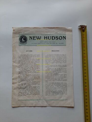 New Hudson catalogo moto modelli 1914 depliant ITALIANO originale brochure