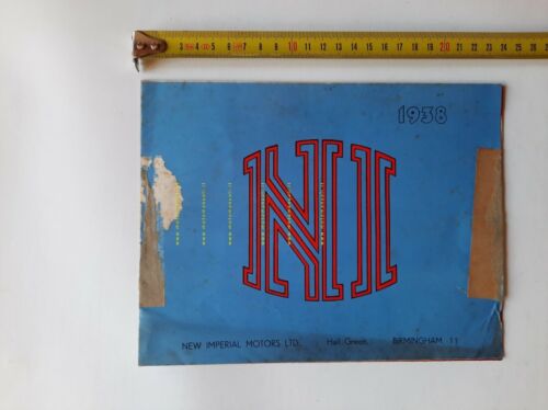 New Imperial catalogo moto modelli 1938 depliant INGLESE originale brochure