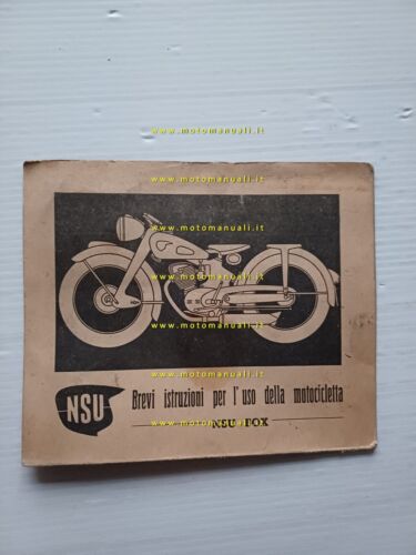 NSU Fox 125 manuale uso manutenzione libretto originale italiano