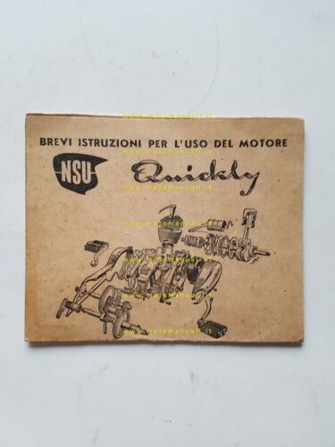 NSU motore Quickly 50 manuale uso manutenzione originale italiano