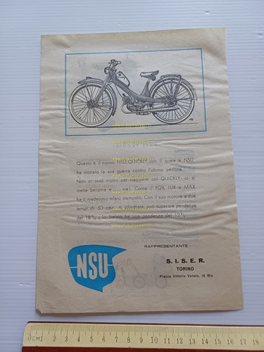 NSU Quickly 50 depliant originale italiano