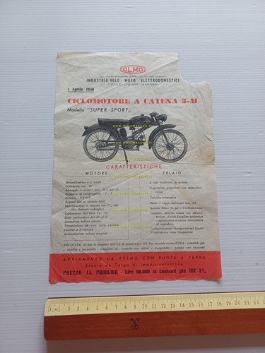 Olmo 50 Super Sport 3M 1956 depliant italiano originale