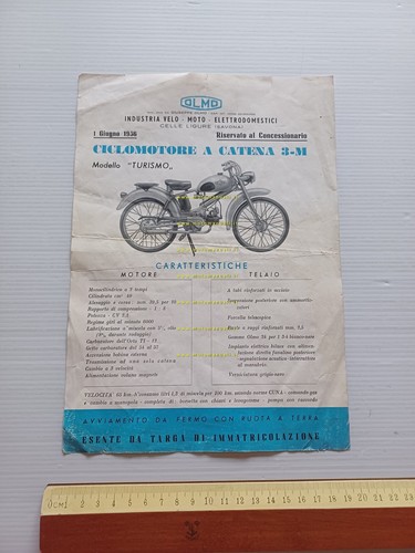 Olmo 50 Turismo 3M 1956 depliant italiano originale