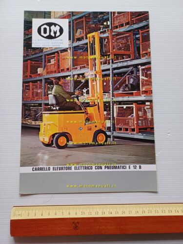 OM Carrello Elevatore Elettrico E 12 B 1973 depliant originale …