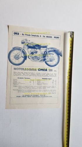 OMEA 125 Depliant anni 50 moto italiano originale Brochure
