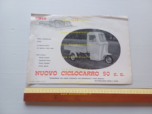 Omer 50 motocarro depliant italiano anni 60 originale