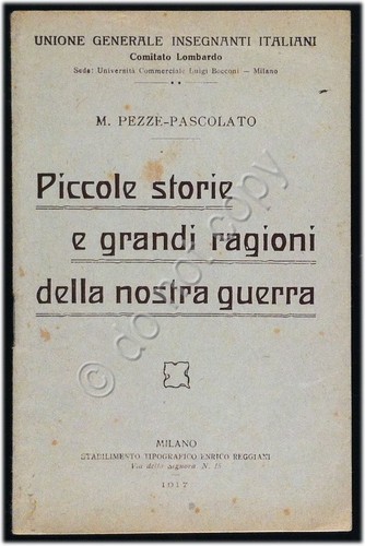 Opuscolo - Piccole storie - I Guerra Mondiale - Unione …