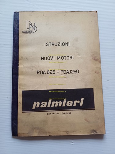 Palmieri motori industriali PDA 625 PDA 1250 manuale uso manutenzione …