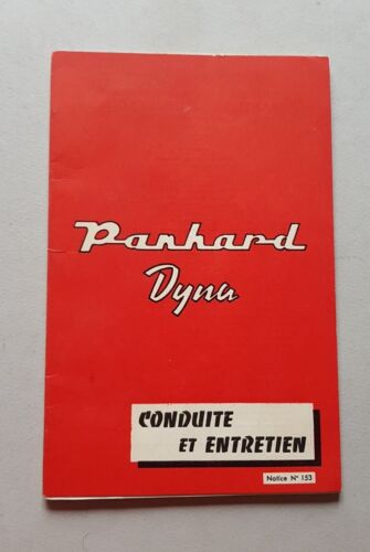 Panhard Dyna 1958 manuale uso originale FRANCESE manual d'entretien