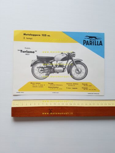 Parilla 125 Turismo 1957 depliant originale italiano