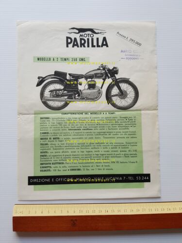 Parilla 250 2T 1950 depliant italiano originale