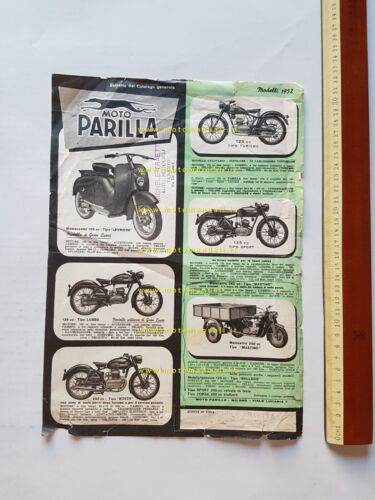 Parilla catalogo modelli moto 1952 depliant originale italiano