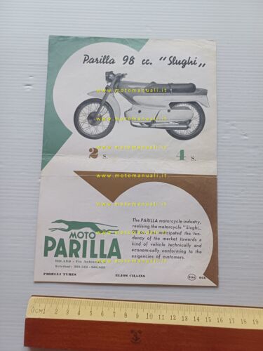 Parilla Slughi 98-99 2-4 T 1960 depliant inglese originale