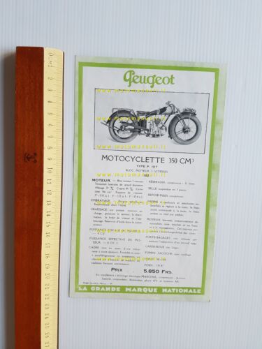 Peugeot 350 P107 - 175 P102 B 1928 depliant originale …