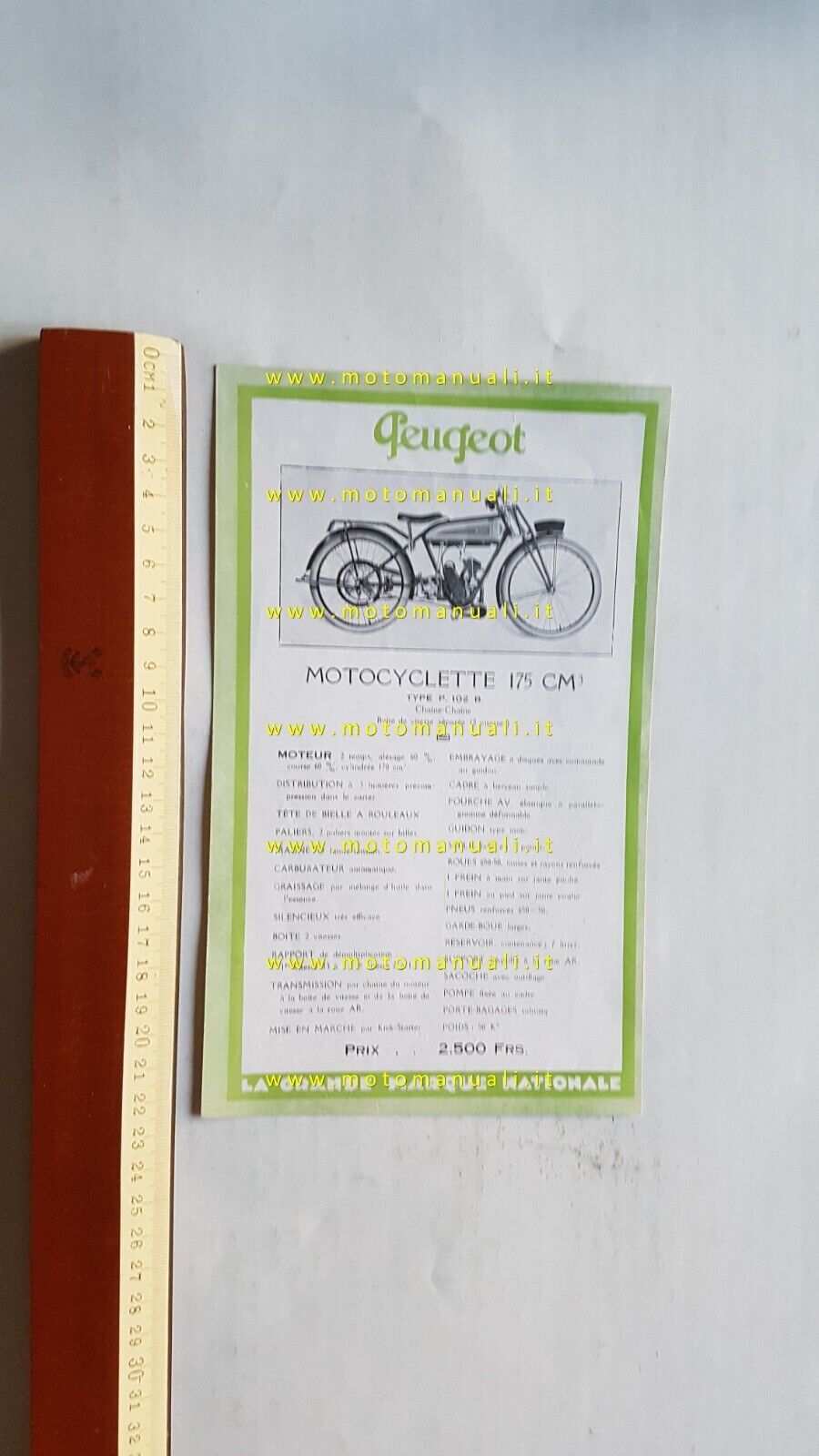 Peugeot Motocyclette 175 P 102 B-350 P 107 Moto 1928 …