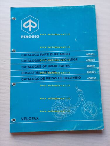 Piaggio 50 Velofax 1995-96 catalogo ricambi originale spare part catalogue