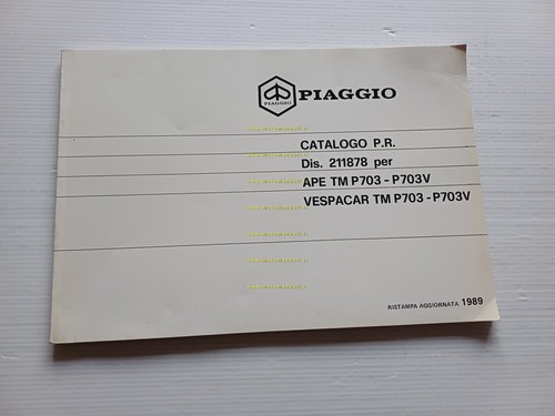 Piaggio APE - Vespacar TM P703 - P703V 1989 catalogo …