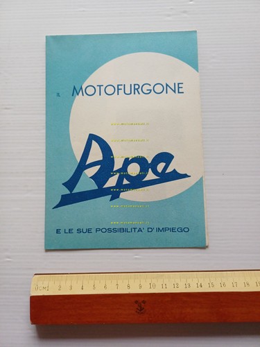 Piaggio Ape 150 versioni speciali 1955-56 depliant italiano originale