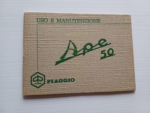 Piaggio APE 50 1969 manuale uso manutenzione motocarro originale 3 …