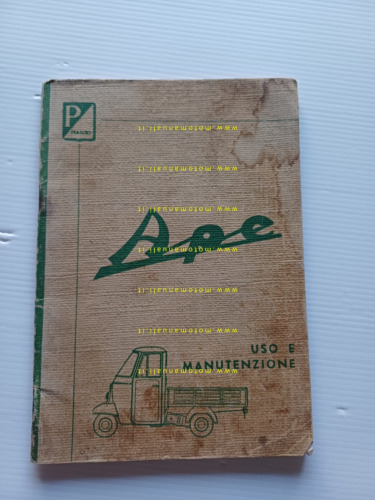 Piaggio Ape 500 400 350 1967 manuale uso manutenzione libretto …