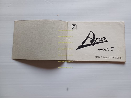 Piaggio Ape AC3 1960 manuale uso manutenzione libretto istruzioni originale