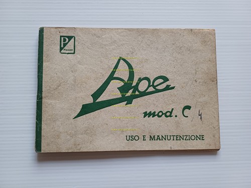 Piaggio Ape AC4 1962 manuale uso manutenzione libretto istruzioni originale