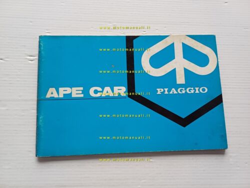 Piaggio Ape CAR manuale uso manutenzione libretto istruzioni originale